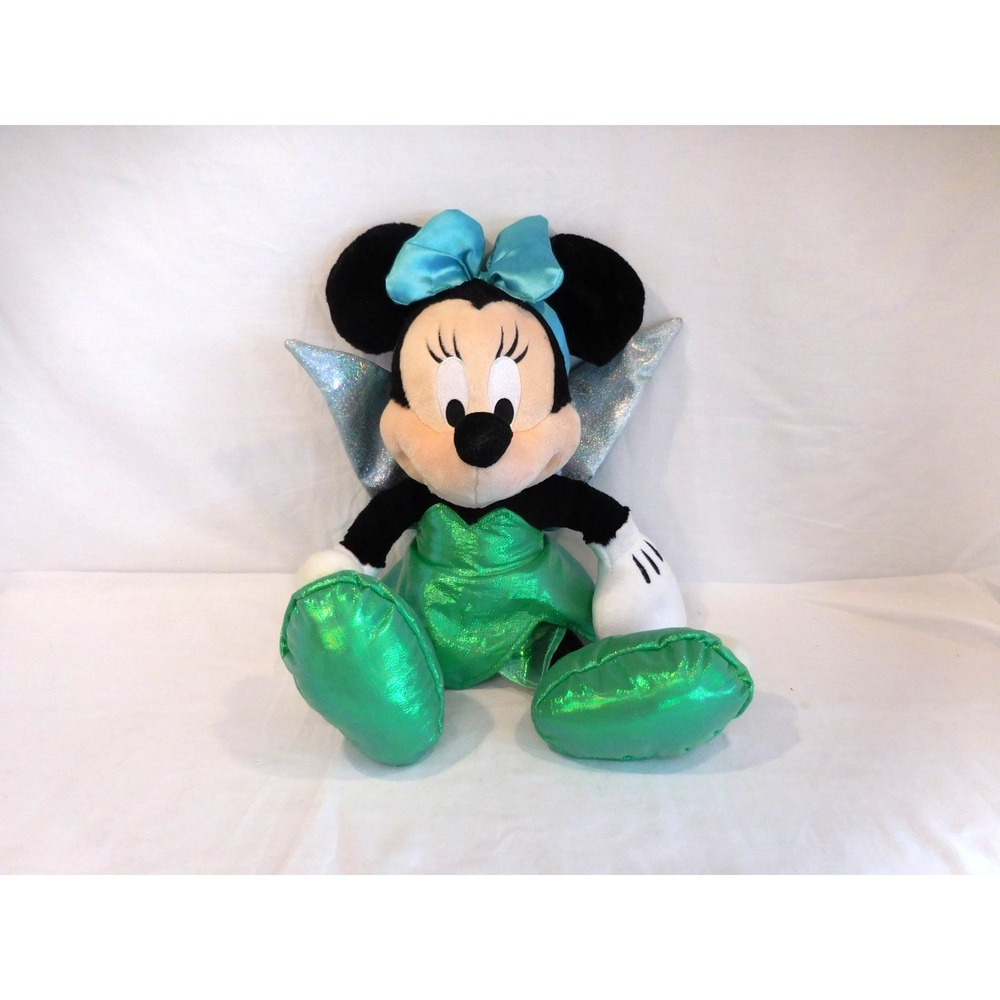 Disneyland parks Theme Minnie Mouse Tinkerbell Stuffed Plush Green 16"